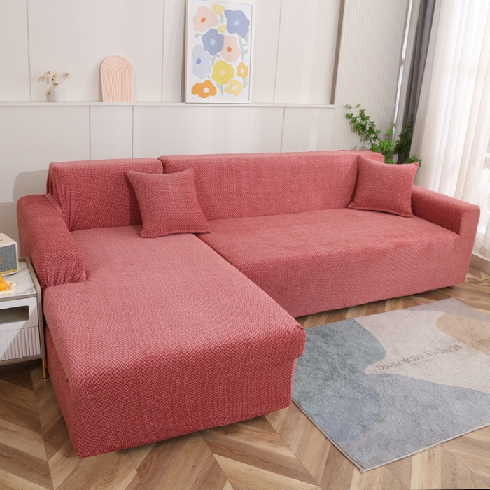 91家纺网 家纺一手货源 找家纺 兴妮雅家纺 2023新款雪尼尔贵妃全包沙发笠弹力全包冬季加厚沙发坐垫套 砖红