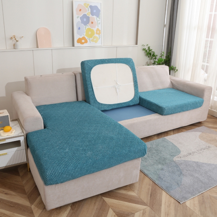 91家纺网 家纺一手货源 找家纺 兴妮雅家纺 2023新款雪尼尔贵妃坐垫沙发笠弹力全包冬季加厚沙发坐垫套 翡绿