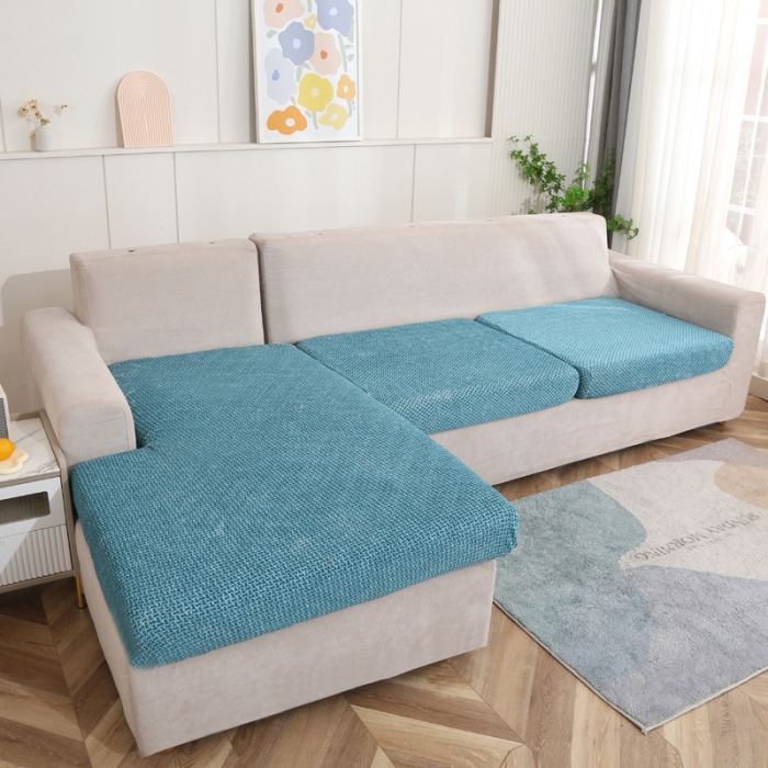 91家纺网 家纺一手货源 找家纺 兴妮雅家纺 2023新款雪尼尔贵妃坐垫沙发笠弹力全包冬季加厚沙发坐垫套 湖蓝