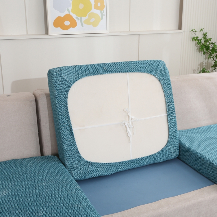 91家纺网 家纺一手货源 找家纺 兴妮雅家纺 2023新款雪尼尔贵妃坐垫沙发笠弹力全包冬季加厚沙发坐垫套 湖蓝