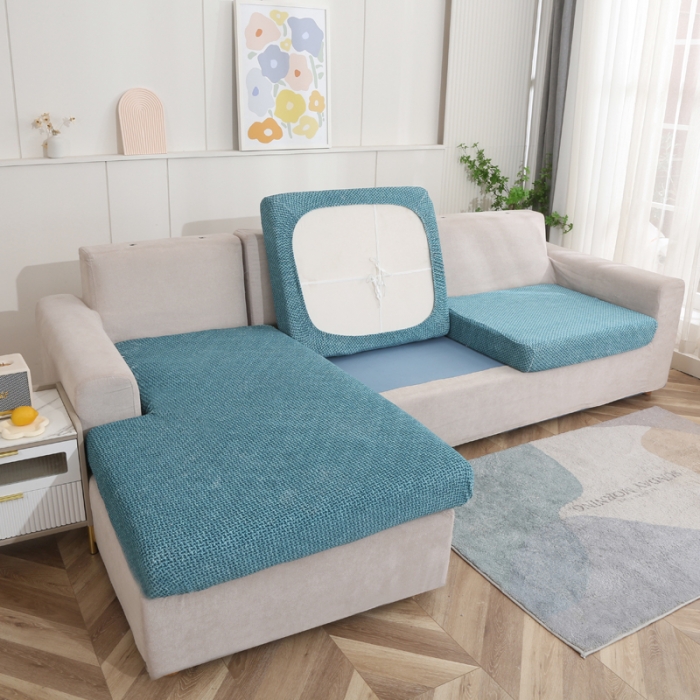 91家纺网 家纺一手货源 找家纺 兴妮雅家纺 2023新款雪尼尔贵妃坐垫沙发笠弹力全包冬季加厚沙发坐垫套 湖蓝