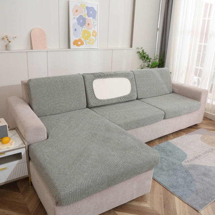 91家纺网 家纺一手货源 找家纺 兴妮雅家纺 2023新款雪尼尔贵妃坐垫沙发笠弹力全包冬季加厚沙发坐垫套 浅豆绿