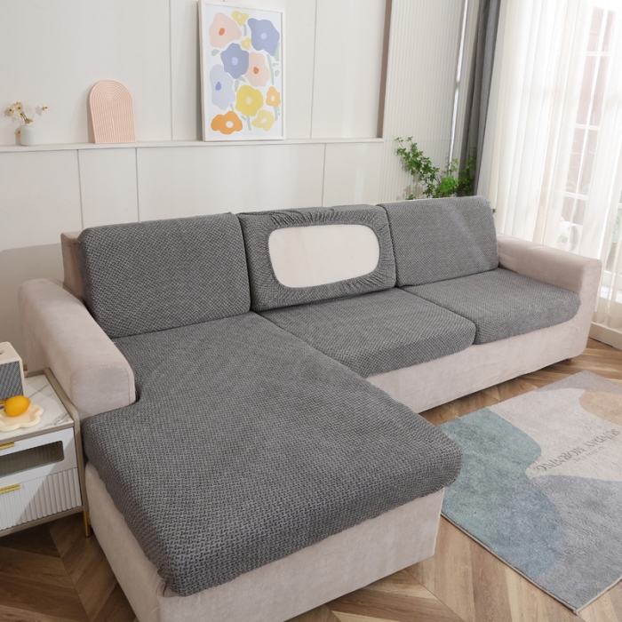 91家纺网 家纺一手货源 找家纺 兴妮雅家纺 2023新款雪尼尔贵妃坐垫沙发笠弹力全包冬季加厚沙发坐垫套 深灰