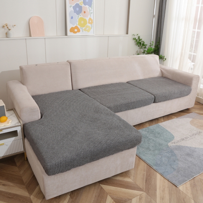 91家纺网 家纺一手货源 找家纺 兴妮雅家纺 2023新款雪尼尔贵妃坐垫沙发笠弹力全包冬季加厚沙发坐垫套 深灰