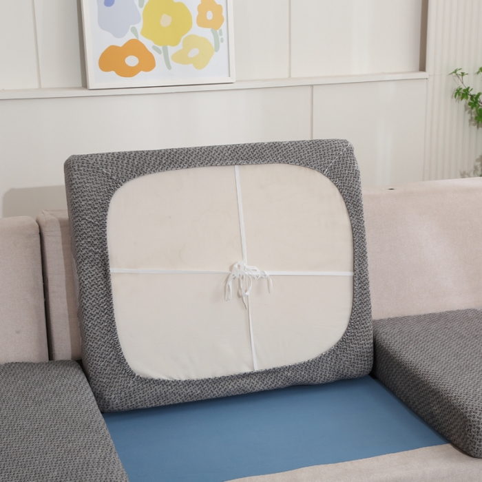 91家纺网 家纺一手货源 找家纺 兴妮雅家纺 2023新款雪尼尔贵妃坐垫沙发笠弹力全包冬季加厚沙发坐垫套 深灰