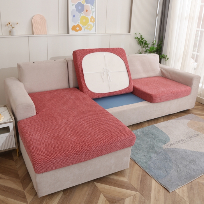 91家纺网 家纺一手货源 找家纺 兴妮雅家纺 2023新款雪尼尔贵妃坐垫沙发笠弹力全包冬季加厚沙发坐垫套 砖红