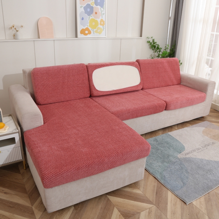 91家纺网 家纺一手货源 找家纺 兴妮雅家纺 2023新款雪尼尔贵妃坐垫沙发笠弹力全包冬季加厚沙发坐垫套 砖红