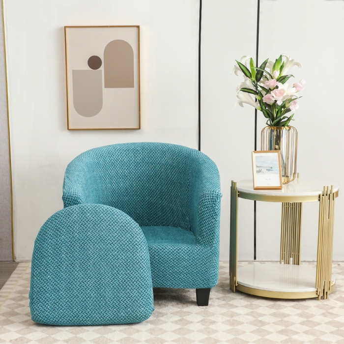 91家纺网 家纺一手货源 找家纺 兴妮雅家纺 2023新款雪尼尔环形沙发沙发笠弹力全包冬季加厚沙发坐垫套 翡绿