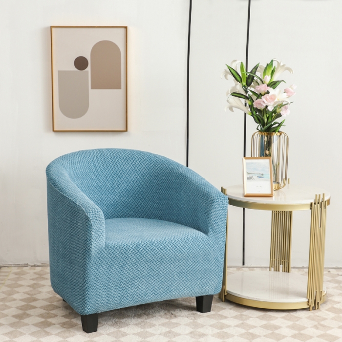 91家纺网 家纺一手货源 找家纺 兴妮雅家纺 2023新款雪尼尔环形沙发沙发笠弹力全包冬季加厚沙发坐垫套 湖蓝