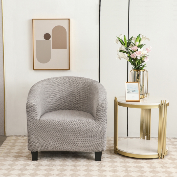 91家纺网 家纺一手货源 找家纺 兴妮雅家纺 2023新款雪尼尔环形沙发沙发笠弹力全包冬季加厚沙发坐垫套 浅灰