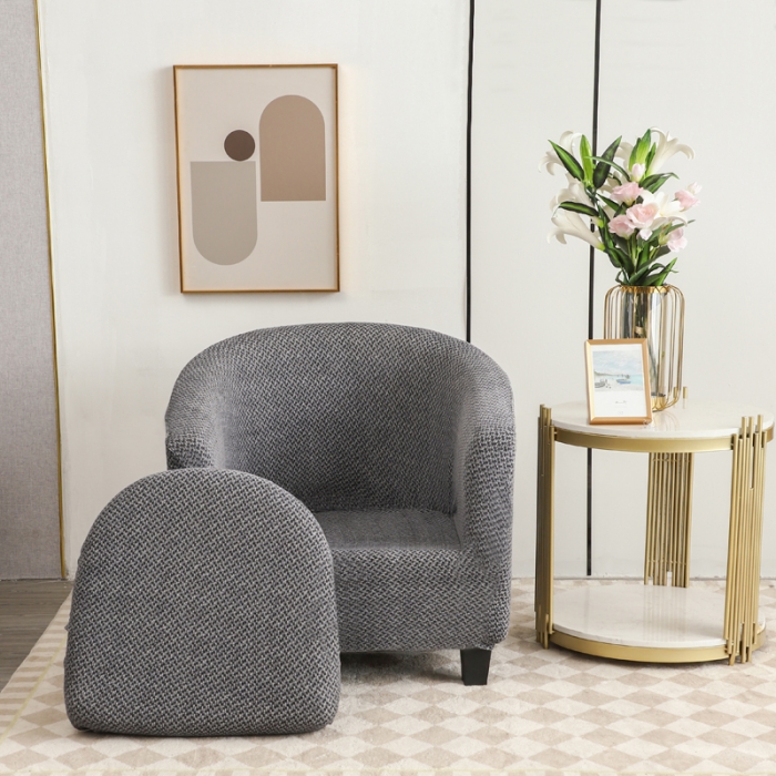 91家纺网 家纺一手货源 找家纺 兴妮雅家纺 2023新款雪尼尔环形沙发沙发笠弹力全包冬季加厚沙发坐垫套 深灰