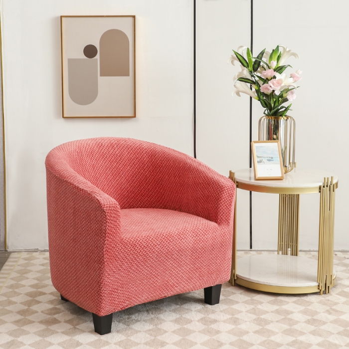 91家纺网 家纺一手货源 找家纺 兴妮雅家纺 2023新款雪尼尔环形沙发沙发笠弹力全包冬季加厚沙发坐垫套 砖红