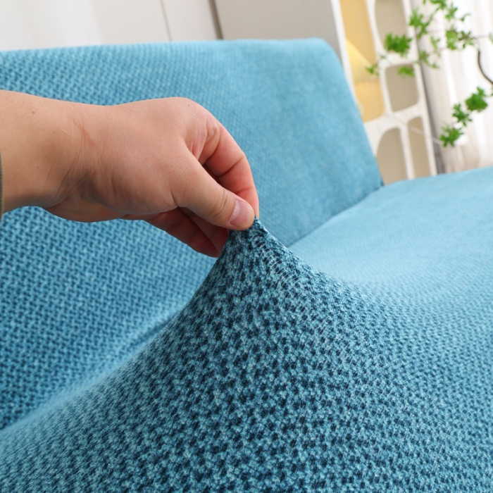91家纺网 家纺一手货源 找家纺 兴妮雅家纺 2023新款雪尼尔沙发床沙发笠弹力全包冬季加厚沙发坐垫套 湖蓝