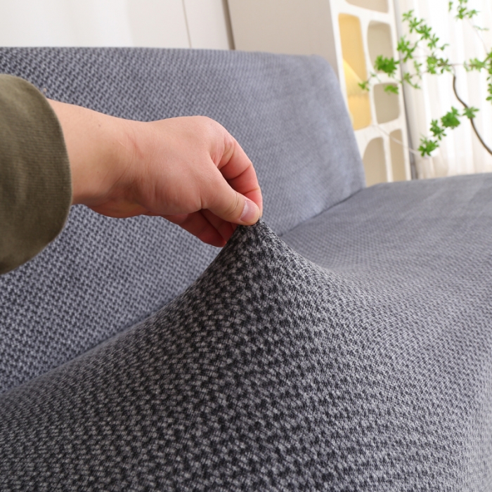 91家纺网 家纺一手货源 找家纺 兴妮雅家纺 2023新款雪尼尔沙发床沙发笠弹力全包冬季加厚沙发坐垫套 深灰