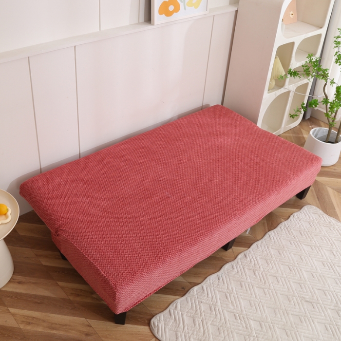 91家纺网 家纺一手货源 找家纺 兴妮雅家纺 2023新款雪尼尔沙发床沙发笠弹力全包冬季加厚沙发坐垫套 砖红