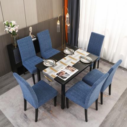 91家纺网 家纺一手货源 找家纺 兴妮雅家纺 2023新款雪尼尔椅子套沙发笠弹力全包冬季加厚沙发坐垫套 宝蓝