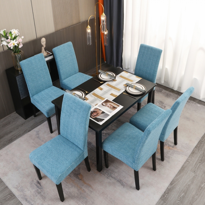 91家纺网 家纺一手货源 找家纺 兴妮雅家纺 2023新款雪尼尔椅子套沙发笠弹力全包冬季加厚沙发坐垫套 湖蓝