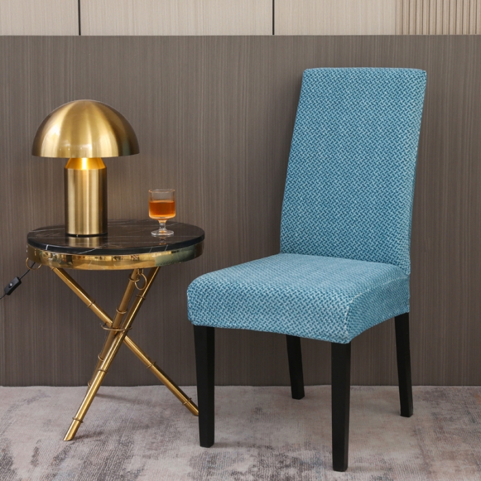 91家纺网 家纺一手货源 找家纺 兴妮雅家纺 2023新款雪尼尔椅子套沙发笠弹力全包冬季加厚沙发坐垫套 湖蓝