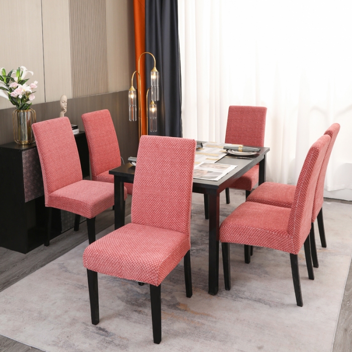 91家纺网 家纺一手货源 找家纺 兴妮雅家纺 2023新款雪尼尔椅子套沙发笠弹力全包冬季加厚沙发坐垫套 砖红