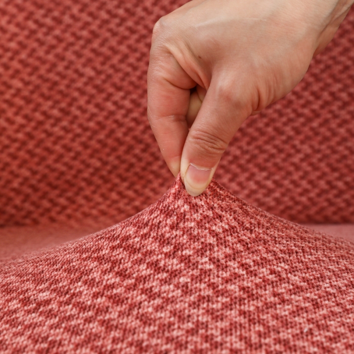 91家纺网 家纺一手货源 找家纺 兴妮雅家纺 2023新款雪尼尔椅子套沙发笠弹力全包冬季加厚沙发坐垫套 砖红