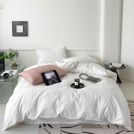 91家纺网 家纺一手货源 找家纺 静家居 2024A类60s水洗贡缎提花四件套 大麦-浅绿