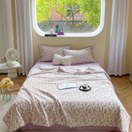 91家纺网 家纺一手货源 找家纺 （总）柚子 2023新款全棉有氧双层纱夏被四件套