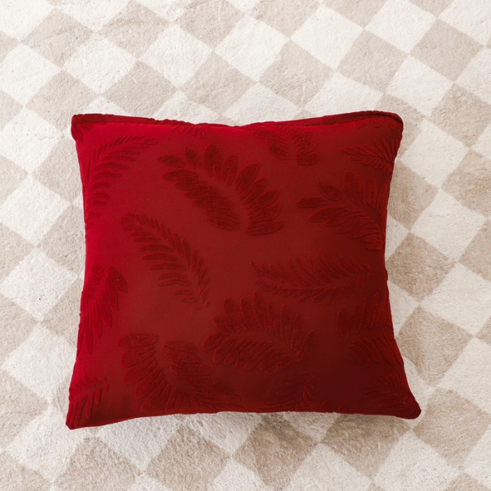 91家纺网 家纺一手货源 找家纺 兴妮雅2023新款大树叶防水弹力沙发笠立体浮雕提花组合沙发套 酒红