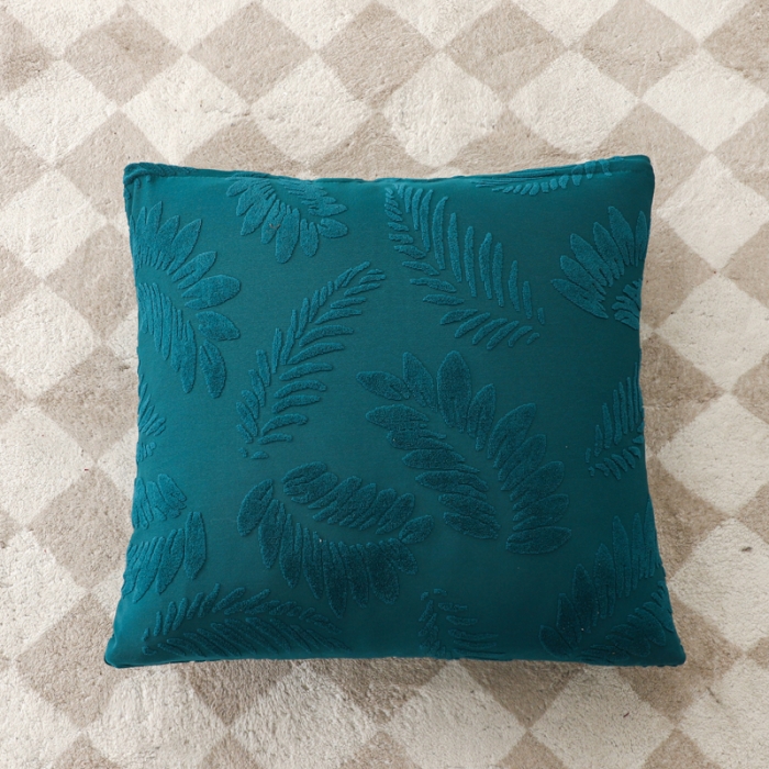 91家纺网 家纺一手货源 找家纺 兴妮雅2023新款大树叶防水弹力沙发笠立体浮雕提花组合沙发套 孔雀蓝