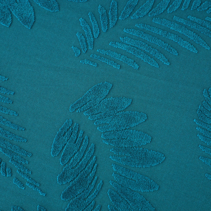 91家纺网 家纺一手货源 找家纺 兴妮雅2023新款大树叶防水弹力沙发笠立体浮雕提花组合沙发套 孔雀蓝