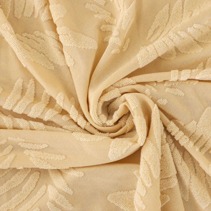 91家纺网 家纺一手货源 找家纺 兴妮雅2023新款大树叶防水弹力沙发笠立体浮雕提花组合沙发套 米黄