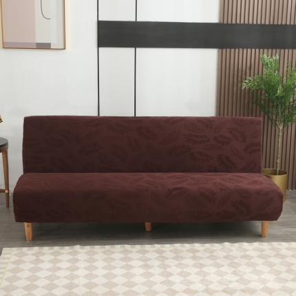 91家纺网 家纺一手货源 找家纺 兴妮雅2023新款大树叶方式弹力立体浮雕提花沙发床套 咖啡