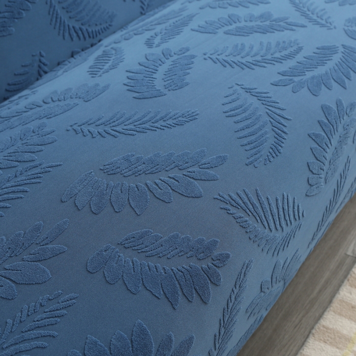 91家纺网 家纺一手货源 找家纺 兴妮雅2023新款大树叶方式弹力立体浮雕提花沙发床套 宝蓝
