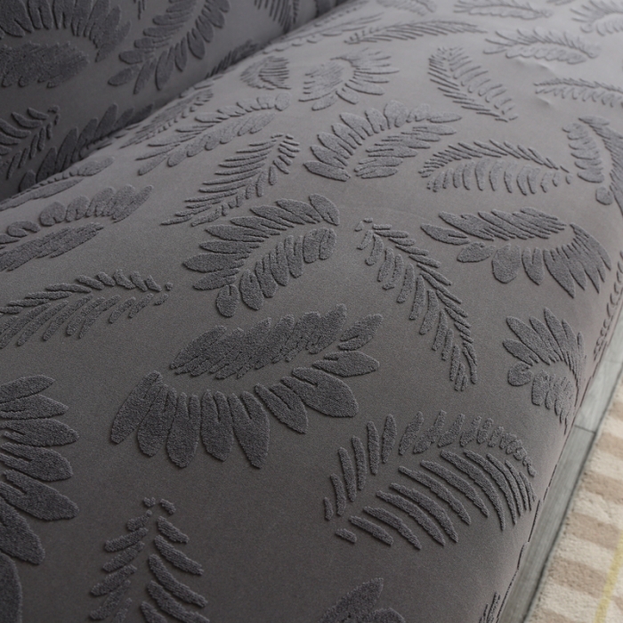 91家纺网 家纺一手货源 找家纺 兴妮雅2023新款大树叶方式弹力立体浮雕提花沙发床套 深灰