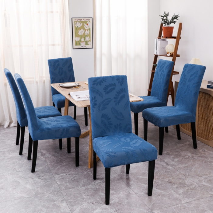 91家纺网 家纺一手货源 找家纺 兴妮雅2023新款大树叶防水弹力立体浮雕提花椅子套 宝蓝