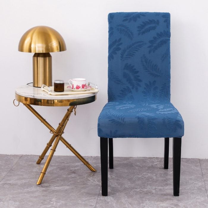 91家纺网 家纺一手货源 找家纺 兴妮雅2023新款大树叶防水弹力立体浮雕提花椅子套 宝蓝