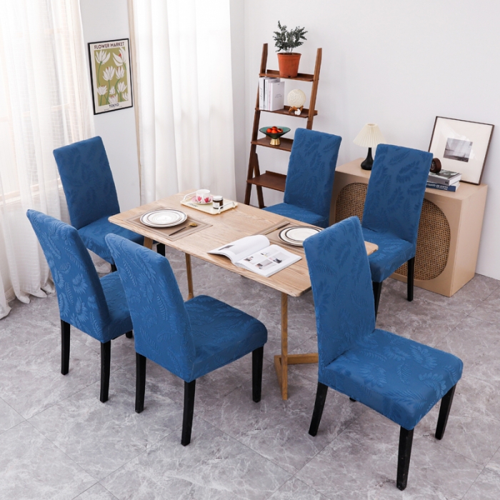 91家纺网 家纺一手货源 找家纺 兴妮雅2023新款大树叶防水弹力立体浮雕提花椅子套 宝蓝