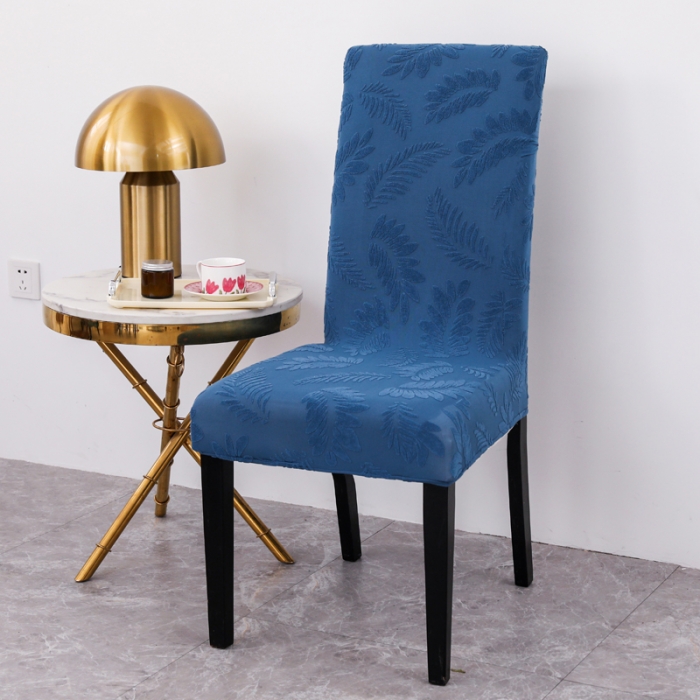 91家纺网 家纺一手货源 找家纺 兴妮雅2023新款大树叶防水弹力立体浮雕提花椅子套 宝蓝