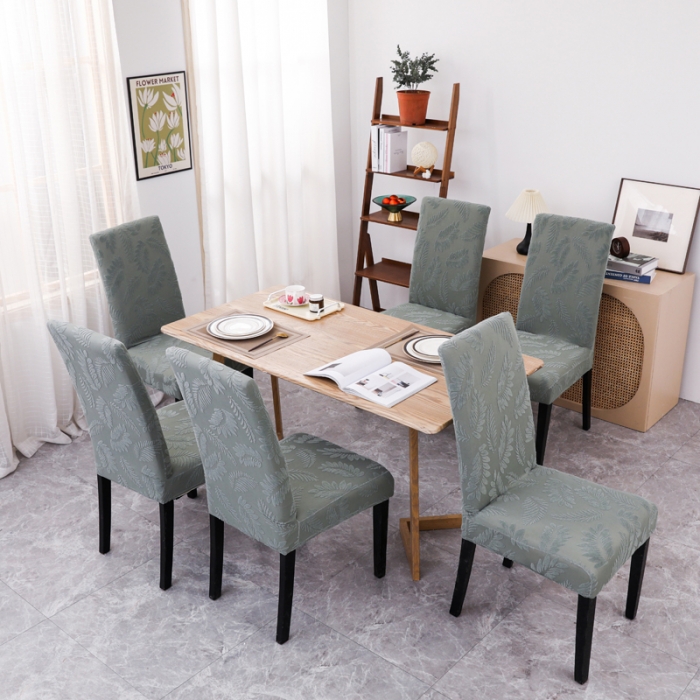 91家纺网 家纺一手货源 找家纺 兴妮雅2023新款大树叶防水弹力立体浮雕提花椅子套 抹茶绿