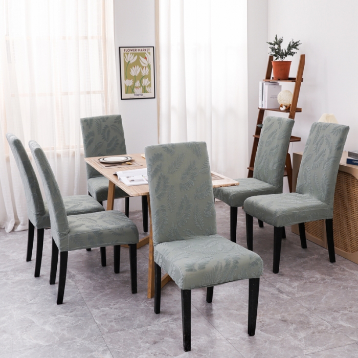 91家纺网 家纺一手货源 找家纺 兴妮雅2023新款大树叶防水弹力立体浮雕提花椅子套 抹茶绿