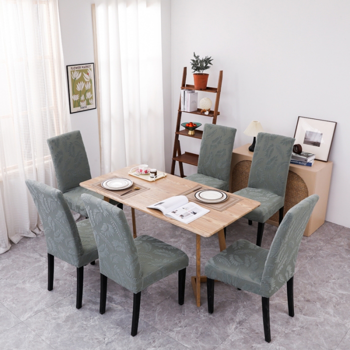 91家纺网 家纺一手货源 找家纺 兴妮雅2023新款大树叶防水弹力立体浮雕提花椅子套 抹茶绿