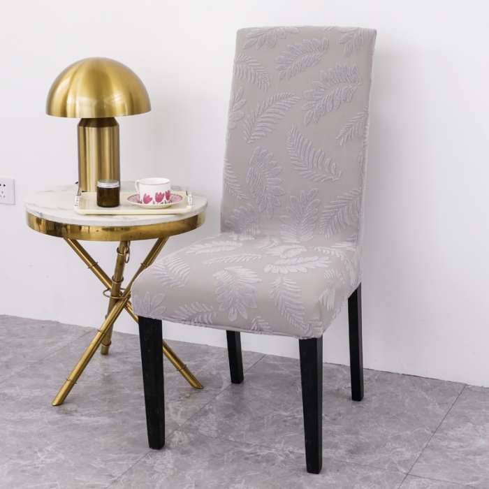 91家纺网 家纺一手货源 找家纺 兴妮雅2023新款大树叶防水弹力立体浮雕提花椅子套 浅灰