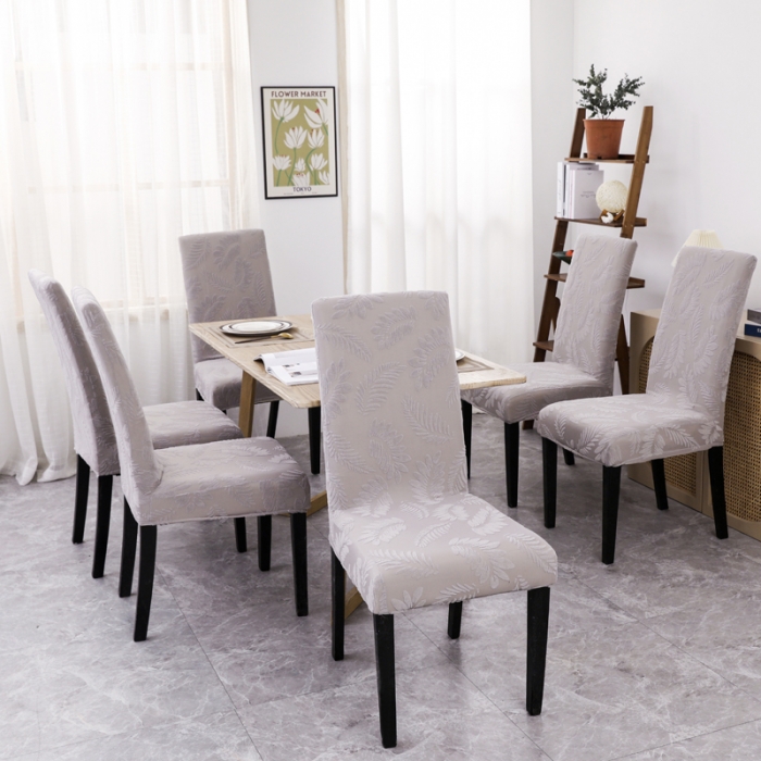 91家纺网 家纺一手货源 找家纺 兴妮雅2023新款大树叶防水弹力立体浮雕提花椅子套 浅灰