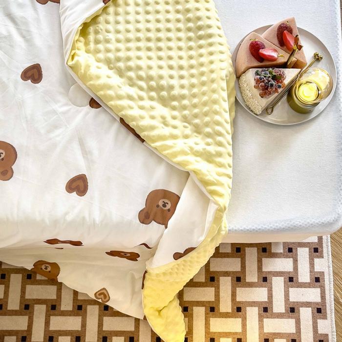 91家纺网 家纺一手货源 找家纺 绒梦里 A类有氨小凉皮印花凉感冰豆豆夏被直播爆款夏凉被空调被