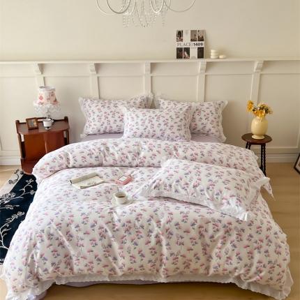 91家纺网 家纺一手货源 找家纺 （总）棉眠 2023新款40支13070全棉纯棉传统节气花边系列四件套