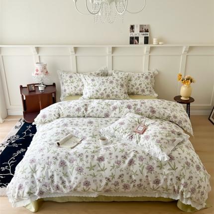 91家纺网 家纺一手货源 找家纺 （总）棉眠 2023新款40支13070全棉纯棉传统节气花边系列四件套