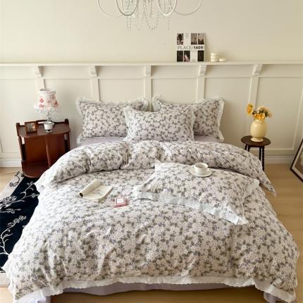 91家纺网 家纺一手货源 找家纺 棉眠 2023新款40支13070全棉传统节气花边系列四件套 小雪