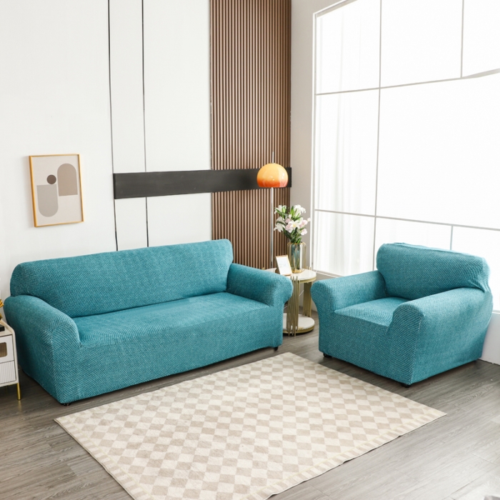 91家纺网 家纺一手货源 找家纺 兴妮雅家纺 2023新款雪尼尔组合沙发沙发笠弹力全包冬季加厚沙发坐垫套 翡绿