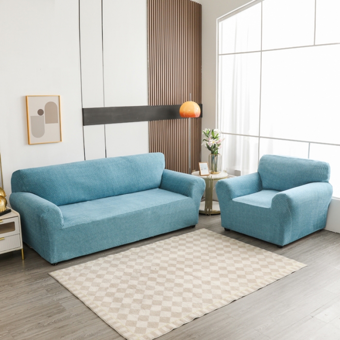 91家纺网 家纺一手货源 找家纺 兴妮雅家纺 2023新款雪尼尔组合沙发沙发笠弹力全包冬季加厚沙发坐垫套 湖蓝