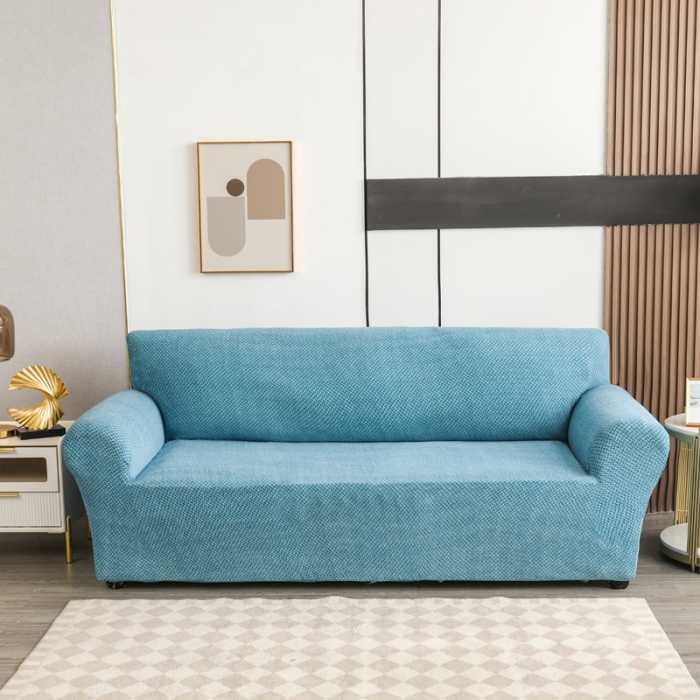 91家纺网 家纺一手货源 找家纺 兴妮雅家纺 2023新款雪尼尔组合沙发沙发笠弹力全包冬季加厚沙发坐垫套 湖蓝