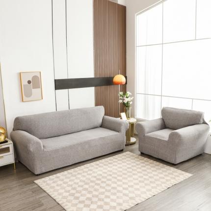 兴妮雅家纺 2023新款雪尼尔组合沙发沙发笠弹力全包冬季加厚沙发坐垫套 浅灰